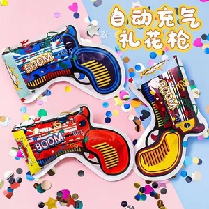Pistola de Confeti Inflable de Mano Creativa, Accesorios para Fiestas de Cumpleaños, Artículos de Celebración, Confeti Alegre - Product Image 1