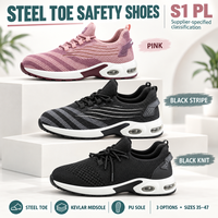 Chaussures de sécurité personnalisées EN ISO 20345 S1PL à embout en acier avec semelle intermédiaire en Kevlar, baskets de travail tricotées pour les travailleurs d'entrepôt et d'usine