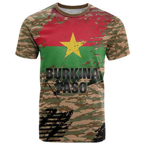 เสื้อยืดโพลีเอสเตอร์ทอของผู้ชาย Burkina Faso เป็นอิสระโลโก้ที่กำหนดเองที่มีอนุสาวรีย์วีรบุรุษแห่งชาติ - Product Image 6