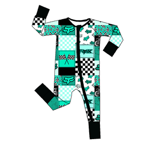 RTS 핫 세일 부활절 프린트 대나무 지퍼 롬퍼 세트 귀여운 신생아 여아 의류 아기 어린이 의류 - Product Image 1