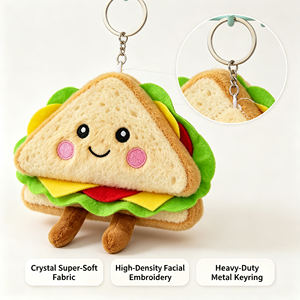 Lindo llavero de peluche de taco, suave, con diseño de comida mexicana, patas colgantes, colgante para mochila, cara sonriente de dibujos animados, regalo - Product Image 3
