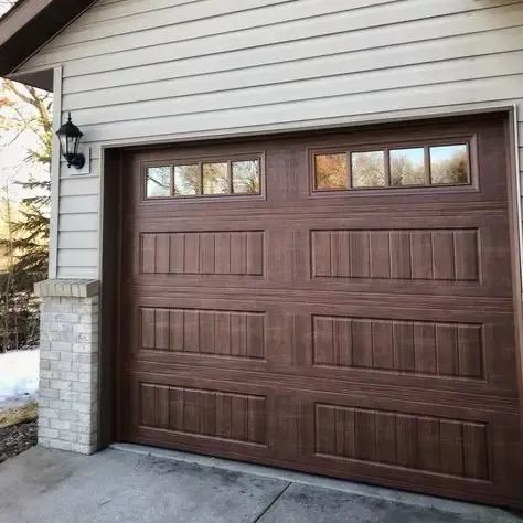 Автоматические секционные алюминиевые бескаркасные двери для гаража с двойной изоляцией, 16 х8