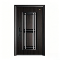 Porte d'entrée battante en acier de style méditerranéen moderne, étanche, isolante thermiquement, antivol, sur mesure, pour villa en bord de mer et hôtel