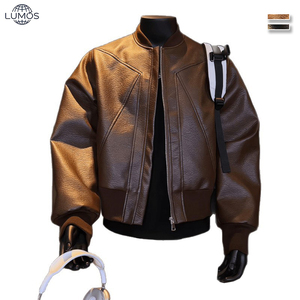 Chaqueta Bomber Holgada para Hombre, Nueva Colección Primavera-Otoño, Resistente al Viento, Sin Planchado, con Cuello de Béisbol, Diseño Urbano - Product Image 1