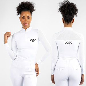 최고 판매 새로운 패션 승마베이스 레이어 의류 하프 지퍼 승마 셔츠 빠른 건조 여성 승마 쇼 셔츠 - Product Image 1