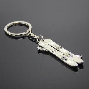 Porte-clés flocon de neige pour chaussures de Skate, cadeaux souvenirs 3D, porte-clés sport, Skis, jeux, porte-clés, Snowboard, ski, métal - Product Image 2