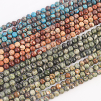 Perles de pierres naturelles mélangées de 4 mm à 12 mm, Larimar bleu, Jaspe Kambaba, Jaspe rond, entretoises pour la fabrication de bijoux DIY