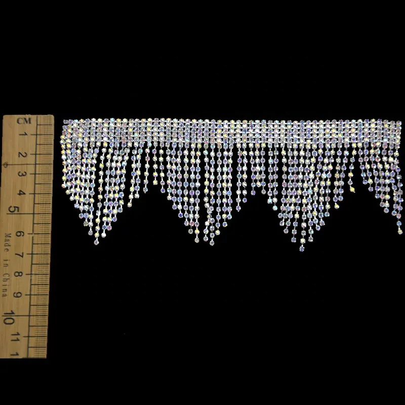 Wholesale loose rhinestones sew-on beaded embellishments crystal cup chain trimming rhinestone collar applique