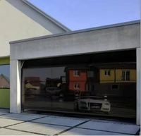 Porte de garage sectionnelle coulissante verticale en verre sans cadre électrique