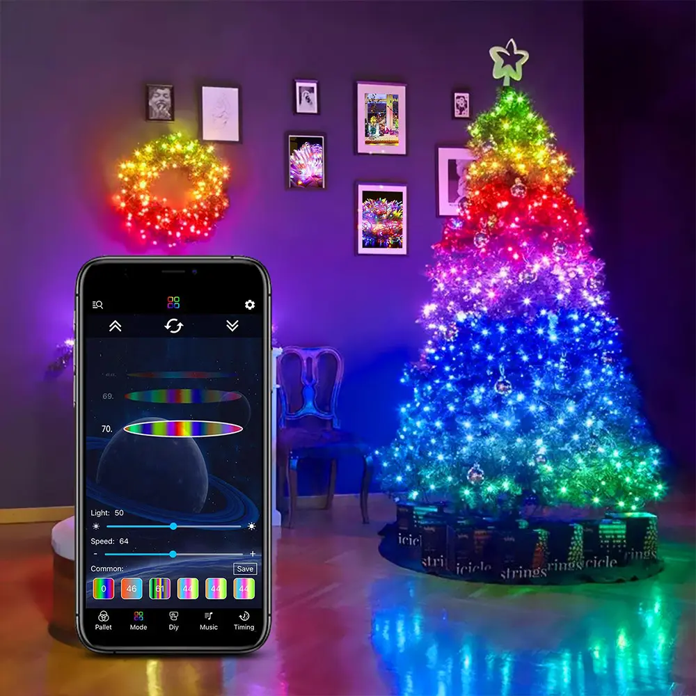 LED Leather String Light Christmas Decoration Holiday LC8812B IP65 waterproof light strip kit with color box