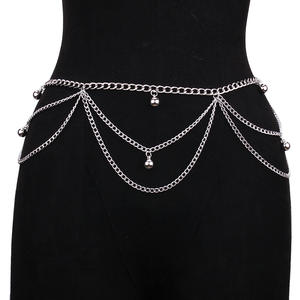 Chaîne de corps tendance avec pendentif sphère dorée, chaîne de taille, accessoire de fête, en alliage de zinc, design multicouche - Product Image 2