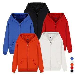 Sudadera con capucha unisex de moda con cremallera completa, blanca lisa, gruesa y pesada, estilo urbano, con etiqueta privada, personalizada - Product Image 5