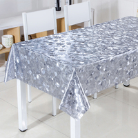 Nappe en PVC RNPT grise à motif patchwork carré, avec envers en tissu opaque, facile à nettoyer, pour cuisine, salle à manger, restaurant