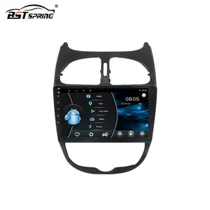 Boxstar sistema de som para carro, android, touch screen, sistema de áudio dvd, navegação gps, player multimídia, para peugeot 206, rádio automotivo, bt