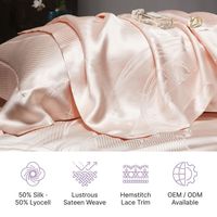 Set Sprei Jacquard Sutra Tencel 4 Pcs Sarung Selimut Sprei 2 Sarung Bantal Lembut Bernapas Warna Biru Perak Ukuran Queen King Pabrik
