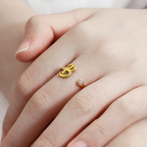 Anillo <span class=keywords><strong>de</strong></span> dedo ajustable <span class=keywords><strong>de</strong></span> circonita con piedra <span class=keywords><strong>de</strong></span> nacimiento, resistente al agua, chapado en oro <span class=keywords><strong>de</strong></span> 18K, 26 iniciales, anillos abiertos <span class=keywords><strong>de</strong></span> acero inoxidable, joyería personalizada - Product Image 3