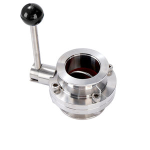 วาล์วผีเสื้อแบบเชื่อมต่อเร็วสแตนเลส 304/316L แบบ KF สำหรับงานสุขาภิบาล พร้อมข้อต่อแบบ Tri Clamp ควบคุมด้วยมือ สำหรับน้ำและเครื่องดื่ม รับประกัน 1 ปี - Product Image 3