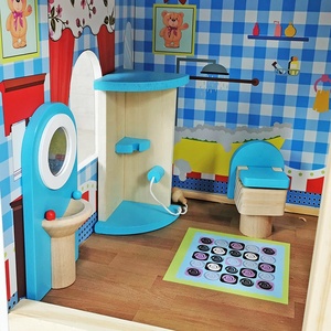 <span class=keywords><strong>Maison</strong></span> de ville en bois massif durable à bon prix pour poupées avec meubles pour filles - Product Image 4