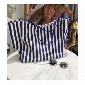 Hua Cheng T01 <b>Large</b> Capacity <b>Canvas</b> Lining Korean Classic Retro Striped Shoulder Customized Closure Fashion Design Tote <b>Bag</b> - Product Image 2