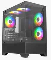Boîtier PC populaire et économique pour mini PC gaming, compatible cartes mères M-ATX ITX, 7 positions de ventilateurs, refroidissement liquide 240, 1 SSD 1 HDD, en verre transparent