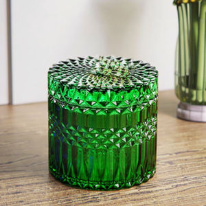 Grosir Wadah Lilin Kaca Natal Modern Mewah Unik Kosong, Stoples, Mangkuk, Tutup, Logo Timbul 8oz 300ml - Product Image 4