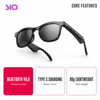 Lunettes Audio Intelligentes IA : Contrôle Vocal, Enregistrement de Réunions, Musique à Oreille Ouverte, Assistant d'Appels