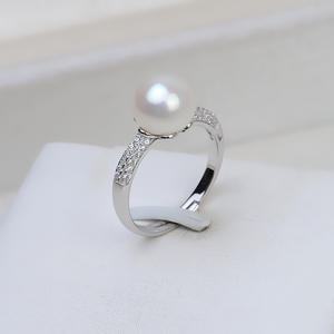 S925 Silver Open Mouth <b>Ring</b> for Women DIY Empty Tray Accessories with 9-10 Semi Finished 189 Living Mouth <b>Pearl</b> <b>Ring</b> - Product Image 1