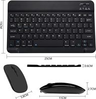 Ultra ince siyah mavi diş için klavye fare kombo şarj edilebilir taşınabilir kablosuz Samsung Tablet için Apple iPad için I Set