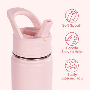 Botella de Agua Aislada para Niños de 12 oz con Tapa de Paja, Botella de Vacío de Acero Inoxidable 304, Mantiene el Frío 24H y el Calor 12H, para Niños Pequeños, Escuela y Viajes - Product Image 2
