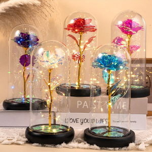 โดมแก้วดีไซน์กุหลาบเคลือบทองพรีเมียม ของตกแต่งบ้านสุดหรู ของขวัญสำหรับวันวาเลนไทน์ วันเกิด หรือโอกาสพิเศษสุดโรแมนติก - Product Image 5