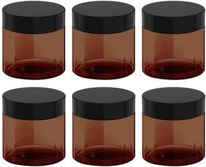 Envases Cosméticos y para Alimentos al por Mayor, Tarro de Crema Cosmética de Plástico PET Ámbar/Negro de 100ml, 150ml, 200ml, 250ml, 300ml con Tapa Blanca/Negra - Product Image 1