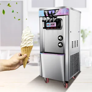 Máquina de sorvete de frutas BJH219C da marca Goshen, corpo em aço inoxidável, alça de retorno automático, máquina de sorvete torcido