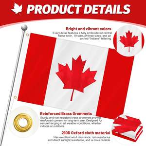 Pared interior hogar jardín decoración 90*150cm poliéster Canadá banderas nacionales con 2 ojales de latón - Product Image 3