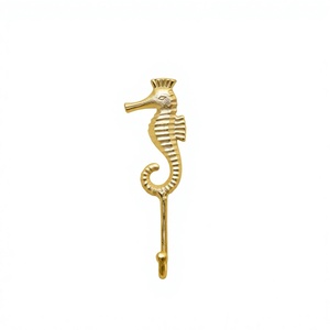 Ganchos Decorativos de Pared para Habitación Infantil con Diseño de Caballito de Mar, Hechos a Mano, Chapados en Oro de Lujo, para Colgar Llaves de Coche y Ropa - Product Image 1