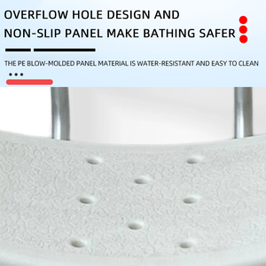 Silla de Ducha Ajustable con Respaldo, Taburete de Baño de Aluminio para Personas <span class=keywords><strong>Mayores</strong></span>, Discapacitados y Uso Médico - Product Image 3