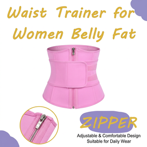100% Latex Waist Trainer Cincher Belt Trimmer Women Open Cup Corset Lumbar Support BBL Colombian Girdle <strong>Tummy</strong> <strong>Tucker</strong> with Zipper - Product Image 5