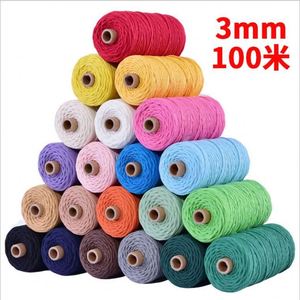 Cordon ciré 100% coton 3mm 4mm, torsadé 3 brins, pour vêtements, chaussures, sacs, textile de maison - Product Image 2