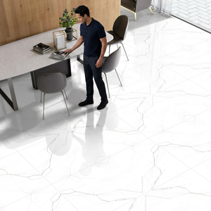 Venta al por mayor 600x1200mm porcelana esmaltada blanca baldosas 60x120cm diseño de mosaico 24x48 pulgadas India exportación cerámica Stock - Product Image 1