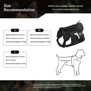 Arnés Táctico para Perro de Servicio, Doble Capa, Resistente al Desgaste, con Agarre de Goma MOLLE, 900D Oxford, Directo de Fábrica - Product Image 5