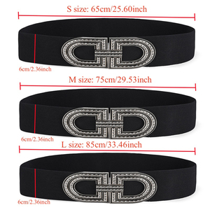 Double-d khóa pha lê Corset vành đai cho phụ nữ ăn mặc 6cm rộng rắn màu <span class=keywords><strong>s</strong></span>ắc đàn hồi vành đai thắt lưng cho bên quần áo - Product Image 4