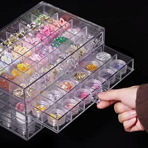 Stackable Acrylic Storage <b>Box</b> Nail Tips <b>Display</b> <b>Box</b> Diamond Nail Case Nail Storage <b>Box</b> - Product Image 4