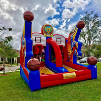 Équipement de location pour fêtes, jeu de basket-ball gonflable en PVC commercial, jeu de carnaval gonflable à vendre