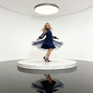 Robe en maille lavande personnalisable 2026 avec dentelle florale élégante, col montant et manches longues pour femme, idéale pour les soirées cocktail - Product Image 6