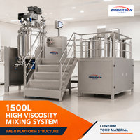 Système de mélange sous vide à haute viscosité et à cisaillement élevé Imberson 1500L pour crème cosmétique, lotion, mélangeur à haute émulsification