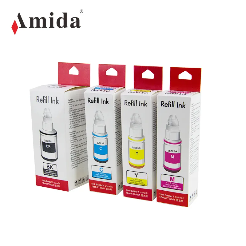 Amida Ink GI-190 290 390 490 590 690 790 890 990 CanonGシリーズプリンター染料インクと互換性のある詰め替えインク