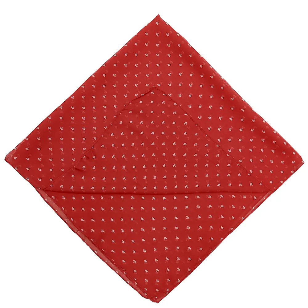 ผ้าพันคอชีฟองสีแดงสำหรับผู้หญิงพิมพ์ลายด้วยมือโลโก้ของบริษัทออกแบบได้ตามที่ต้องการ