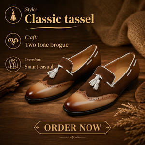 Customized Classic <strong>Brogue</strong> Men's Casual Dress Shoes Breathable Comfort Anti-Slippery Handmade Genuine Cow <strong>Suede</strong> Slip on Office - Product Image 5