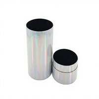 Boîte d'emballage cylindrique rigide de luxe en papier argenté avec fermeture, personnalisable avec logo sur mesure, écologique et recyclable, pour bougies, portefeuilles et photos