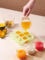 Récipients de stockage en silicone pour aliments pour bébés Plateau avec couvercles Récipients de congélateur pour lait maternel Purées de fruits pour aliments pour bébés