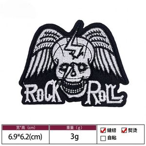 New Punk Style Iron on Embroidery Rock <b>Band</b> Skull Music Note Patch for Clothing Bag Jeans Decoration - Product Image 3